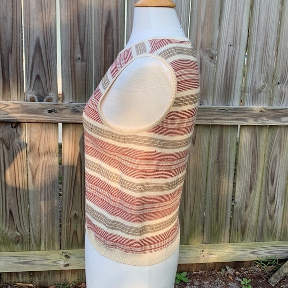 St. John Sport red and gold sweater tank, size P - Picture 3 of 8